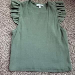 Green ribbed tank top